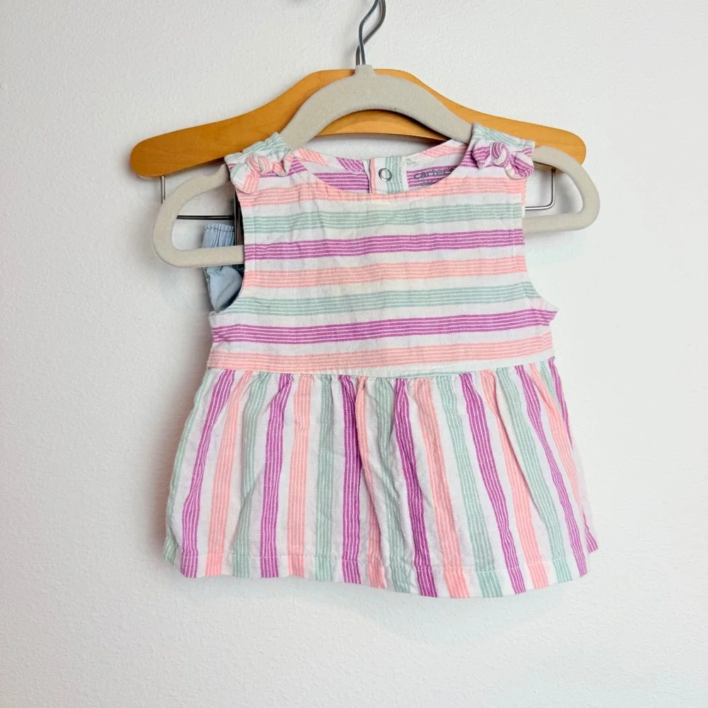 Baby Girl Summer Bundle 3-6M Carter's Old Navy Cat & Jack Romper Sunsuit 4 Sets